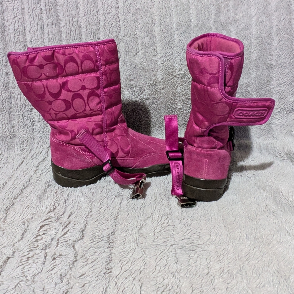 Coach Women's Magenta Winter Boots Sandi Size 8 1/2 - Picture 4 of 13